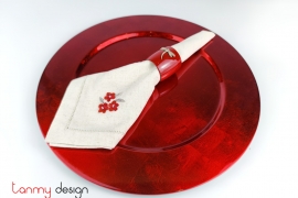 Lót đĩa sơn mài tròn đỏ đun 32*H3 cm
